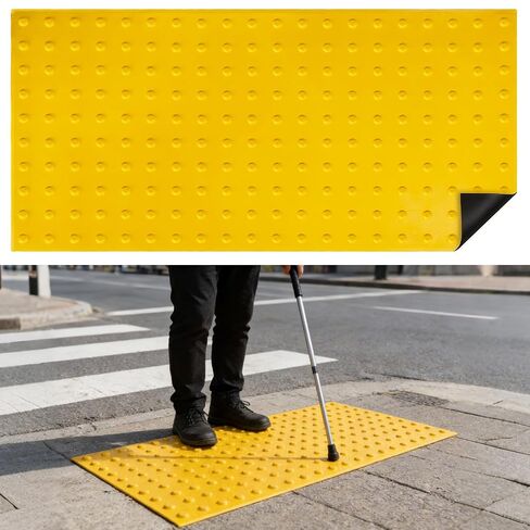 Tactile Warning Pad，ADA Warning Pads, 2x4 FT Vibrant Yellow PVC, Strip & Stick Adhesive Backing for for Outdoor Steps, Ramps, Transit Platforms in Kuwait