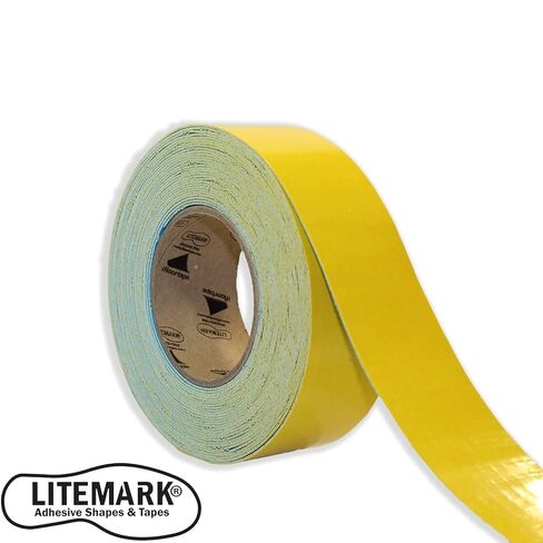 شريط تحديد الأرضية LiteMark Duramark EC700 للخرسانة والرصيف | شريط العلامات الصناعية للمستودعات | يدوم طويلاً | متانة عالية (أصفر)، 2 بوصة × 18 قدم in Kuwait