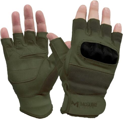 قفازات M MCGUIRE GEAR للمفاصل الصلبة بنصف أصابع، وقفازات تكتيكية بدون أصابع للصيد وركوب الدراجات وتسلق كرة الطلاء والرياضات الخارجية in Kuwait