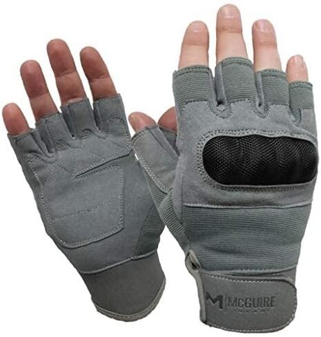 قفازات M MCGUIRE GEAR للمفاصل الصلبة بنصف أصابع، وقفازات تكتيكية بدون أصابع للصيد وركوب الدراجات وتسلق كرة الطلاء والرياضات الخارجية in Kuwait