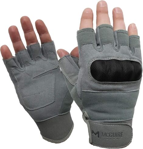 قفازات M MCGUIRE GEAR للمفاصل الصلبة بنصف أصابع، وقفازات تكتيكية بدون أصابع للصيد وركوب الدراجات وتسلق كرة الطلاء والرياضات الخارجية in Kuwait