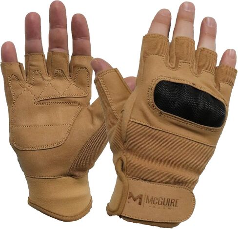 قفازات M MCGUIRE GEAR للمفاصل الصلبة بنصف أصابع، وقفازات تكتيكية بدون أصابع للصيد وركوب الدراجات وتسلق كرة الطلاء والرياضات الخارجية in Kuwait