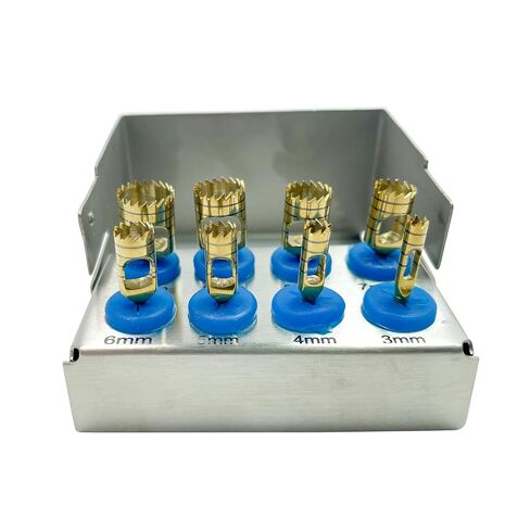 8-Piece Dental Drill Kit with External Irrigation and Bur Holder, Gold Colour in Kuwait