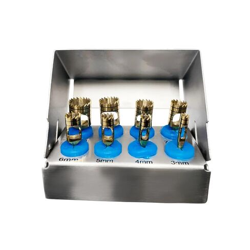 8-Piece Dental Drill Kit with External Irrigation and Bur Holder, Gold Colour in Kuwait
