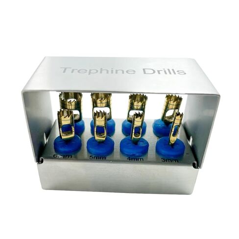 8-Piece Dental Drill Kit with External Irrigation and Bur Holder, Gold Colour in Kuwait
