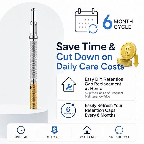 Universal Locater Core Tool for Male Retention Inserts Caps Insertion & Removal | Bar Removal Male Cap | 303 Stainless Steel, Detachable 3 Segments: 1.1/2.1/0.75in Each, Total 3.3in in Kuwait