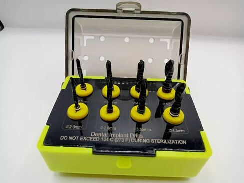 Dental Implant Drill Kit with External Irrigation - 8 Pieces, Black Titanium in Kuwait