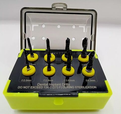 Dental Implant Drill Kit with External Irrigation - 8 Pieces, Black Titanium in Kuwait