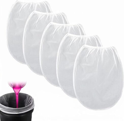 Paint Strainer Bag Paint Strainer Bags Paint Strainer 5 Gallon Paint Filter with Elastic Top Opening Mesh Bag White Mesh Bag Filters for Paint Gardening Hydroponics Painting 5Pcs in Kuwait