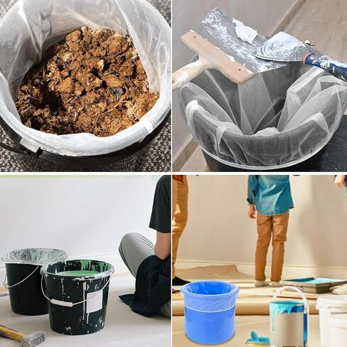 Paint Strainer Bag Paint Strainer Bags Paint Strainer 5 Gallon Paint Filter with Elastic Top Opening Mesh Bag White Mesh Bag Filters for Paint Gardening Hydroponics Painting 5Pcs in Kuwait
