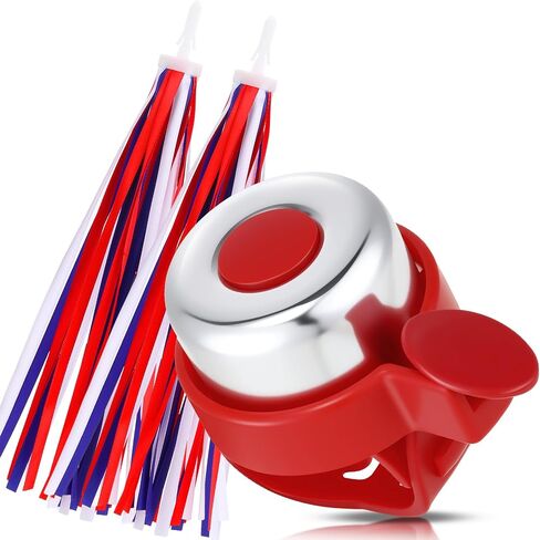 Talew 4th of July جرس الدراجة واللافتات، أحمر وأبيض وأزرق وطني للدراجات، شريط شرابات، جرس موكب، ملحقات الدراجة لعيد الاستقلال، هدايا حفلات موكب الدراجة in Kuwait