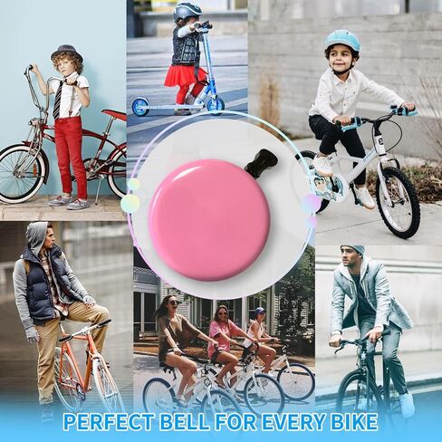 TCBIERO 95dB Bike Bell for Cruisers | White | Rust-Proof All-Ages Design | Loud Ring Ring Sound Alarm (Pink) in Kuwait