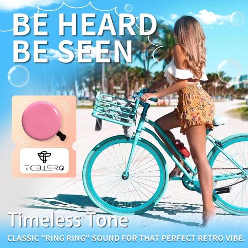 TCBIERO 95dB Bike Bell for Cruisers | White | Rust-Proof All-Ages Design | Loud Ring Ring Sound Alarm (Pink) in Kuwait