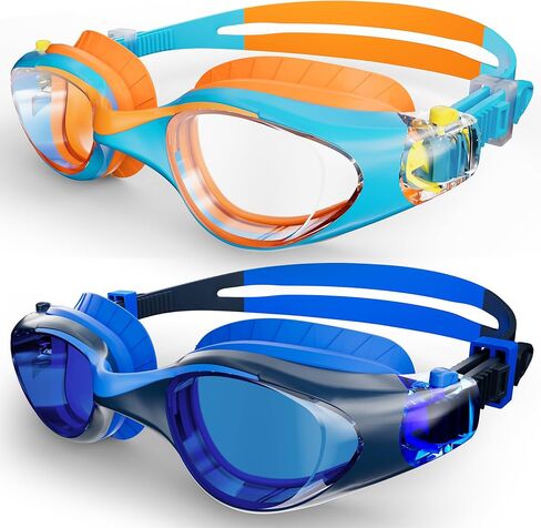 Kids Swim Goggles, Anti-Fog UV Protection, Leakproof Adjustable Strap Swimming Goggles for Boys Girls Ages 6–14 in Saudi Arabia