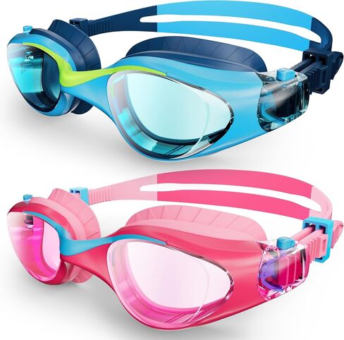 Kids Swim Goggles, Anti-Fog UV Protection, Leakproof Adjustable Strap Swimming Goggles for Boys Girls Ages 6–14 in Saudi Arabia