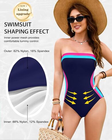 DaiLiWei Women One Piece Swimsuit Tummy Control Bathing Suits Bandeau Swimwear Slimming Lace Up Modest Swim Suits 2026 in Kuwait