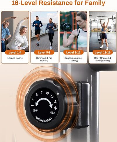 ECHANFIT Elliptical Exercise Machine with 15.5" Stride, 16 Resistance Levels, Hyper-Quiet Magnetic Elliptical Machine for Home, 350LBS Weight Capacity, App Bluetooth, Backlit LCD Monitor in Kuwait