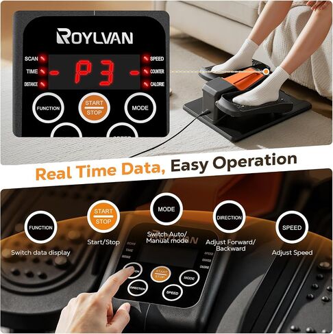 Roylvan Under Desk Elliptical Machine, Electric Ellipse Leg Exercise as seen on TV, Quiet Seated Pedal Elliptical for Seniors with Remote Control for Home Office, 12 Adjustable Speeds in Kuwait