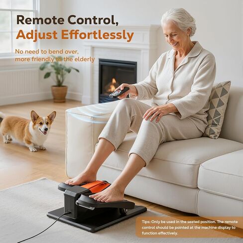 Roylvan Under Desk Elliptical Machine, Electric Ellipse Leg Exercise as seen on TV, Quiet Seated Pedal Elliptical for Seniors with Remote Control for Home Office, 12 Adjustable Speeds in Kuwait