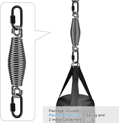 SELEWARE Heavy Duty Bag Spring for Punching Bag - Chrome Plated with Secure Closed-Loop Design for Boxing, MMA, and More, Smooth & Safe Suspension, Eliminates Ceiling Vibration During Boxing Workouts in Kuwait