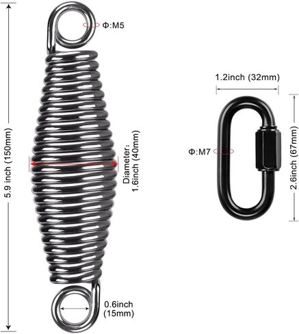 SELEWARE Heavy Duty Bag Spring for Punching Bag - Chrome Plated with Secure Closed-Loop Design for Boxing, MMA, and More, Smooth & Safe Suspension, Eliminates Ceiling Vibration During Boxing Workouts in Kuwait