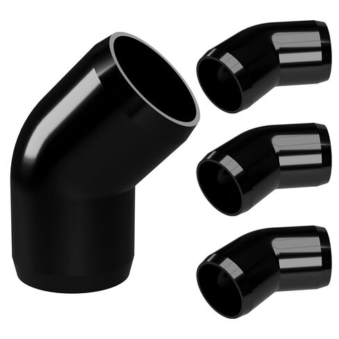 FORMUFIT 1-1/4" 45 Degree Furniture Grade PVC Fitting in White, Made in USA, UV-Resistant, Impact-Proof, 1.660" Actual Socket Diameter (Pack of 4) - F11445E-WH-4 in Kuwait