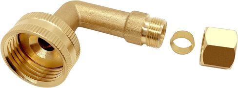 Joywayus Brass 3/8" Compression x 3/4" GHT Dishwasher Swivel Connector Elbow Hose Fitting Adapter (Pack of 2) in Kuwait
