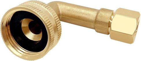 Joywayus Brass 3/8" Compression x 3/4" GHT Dishwasher Swivel Connector Elbow Hose Fitting Adapter (Pack of 2) in Kuwait