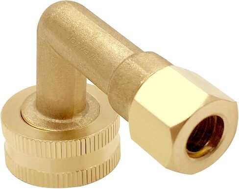Joywayus Brass 3/8" Compression x 3/4" GHT Dishwasher Swivel Connector Elbow Hose Fitting Adapter (Pack of 2) in Kuwait