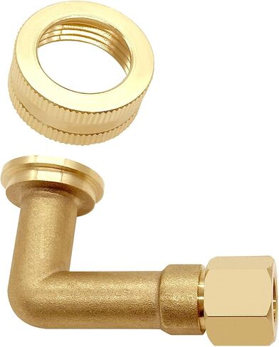 Joywayus Brass 3/8" Compression x 3/4" GHT Dishwasher Swivel Connector Elbow Hose Fitting Adapter (Pack of 2) in Kuwait