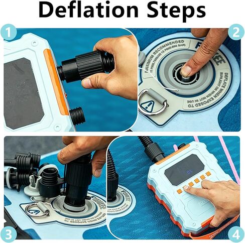 Electric SUP Air Pump 60PSI 20800mAh Large Battery, Portable Rechargeable Dual Stage Inflation & Deflation Auto-Off, Cordless Paddle Board Pump for Kayak Boat Tent Inflatable in Kuwait