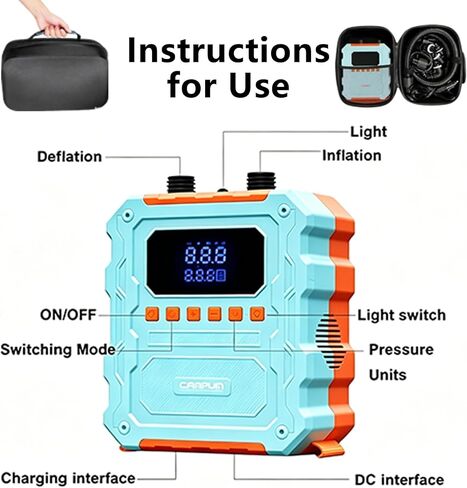 Electric SUP Air Pump 60PSI 20800mAh Large Battery, Portable Rechargeable Dual Stage Inflation & Deflation Auto-Off, Cordless Paddle Board Pump for Kayak Boat Tent Inflatable in Kuwait