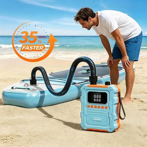 Electric SUP Air Pump 60PSI 20800mAh Large Battery, Portable Rechargeable Dual Stage Inflation & Deflation Auto-Off, Cordless Paddle Board Pump for Kayak Boat Tent Inflatable in Kuwait