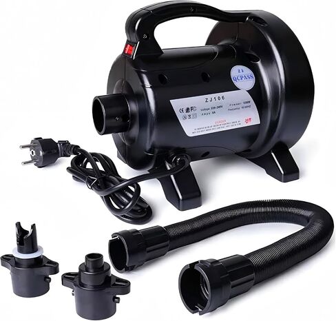 1200W Fast Electric Air Pump, Dual Nozzles for Inflatable Mirror Ball,Mattress, Pool Floats, Rafts, Quick Inflation Deflation, Portable Travel Pump in Kuwait