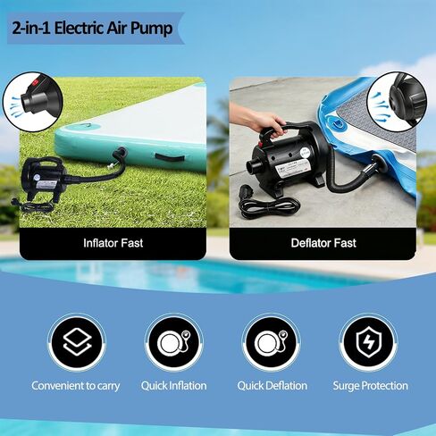 1200W Fast Electric Air Pump, Dual Nozzles for Inflatable Mirror Ball,Mattress, Pool Floats, Rafts, Quick Inflation Deflation, Portable Travel Pump in Kuwait