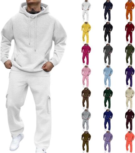 Sweatsuits للرجال بذلات رياضية هوديي Crewneck البلوز زمم بدلة رياضية 3 نمط الركض بدلة رياضية غير رسمية 2 قطعة مجموعات in Kuwait