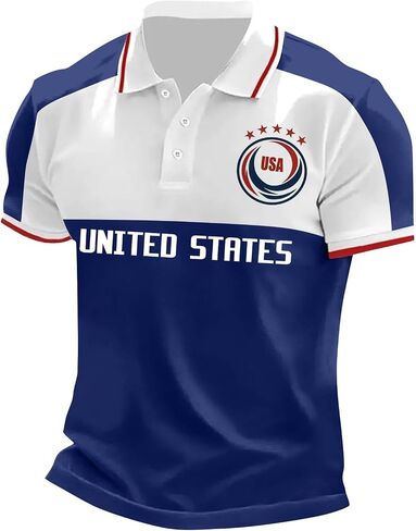 USA Soccer Jersey for Men Women American Flag Football Shirts Golf Polo Streetwear Sport Training Athletic Tops in Kuwait