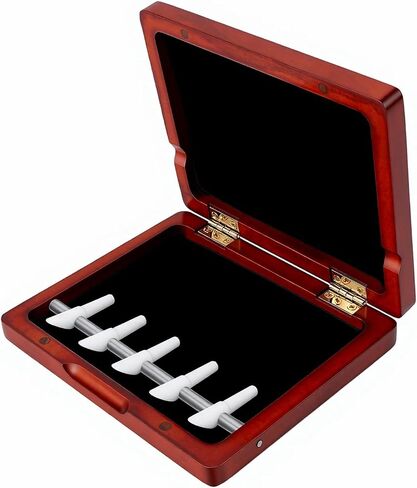 Haofy Bassoon Reed Case with Magnetic Clasp, Wooden Bassoon Reed Storage Box 4.65x3.94x0.94in Black Velvet Lining for Musicians in Kuwait