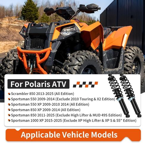 Left & Right Rear Shock Absorbers For Polaris Scrambler 850 2013-2025 Sportsman 550 850 1000 2009-2025 7043463 7043874 in Kuwait
