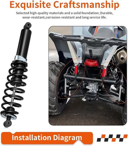 Left & Right Rear Shock Absorbers For Polaris Scrambler 850 2013-2025 Sportsman 550 850 1000 2009-2025 7043463 7043874 in Kuwait