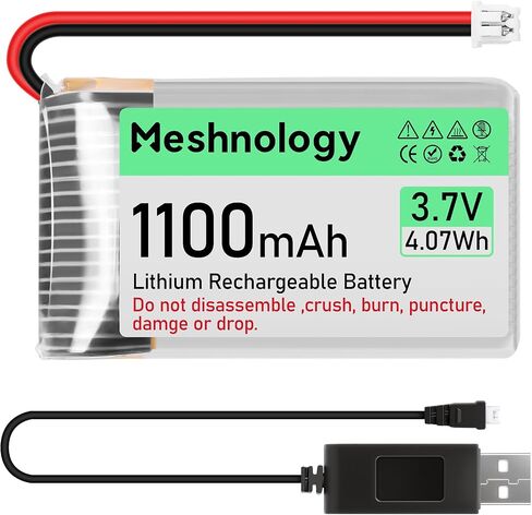 4pcs 3.7v 1100mah li بطارية مع كابل شاحن USB 102540 1S Lipo بطارية مع شريط حماية معزول شريط المطاط و micro JST 1.25 قابس Arduino ESP32 لوحة Drone RC Car in Kuwait