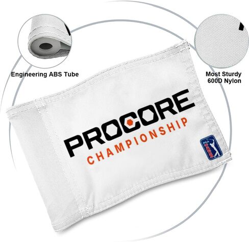 Procore Championship Golf Club Golf Pin Flag Practic Putting Green Golf Flag For Backyard Garden Double-Sewn 420D Nylon Regulation Tube Flag (8"x6") in Kuwait