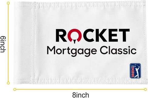 Rocket Mortgage Classic Golf Club Golf Pin Flag Practic Putting Green Golf Flag For Backyard Garden Double-Sewn 420D Nylon Miniature Pin Flag (8"x6") in Kuwait