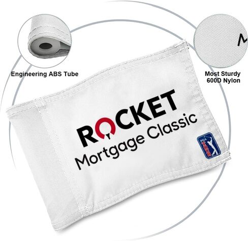 Rocket Mortgage Classic Golf Club Golf Pin Flag Practic Putting Green Golf Flag For Backyard Garden Double-Sewn 420D Nylon Miniature Pin Flag (8"x6") in Kuwait