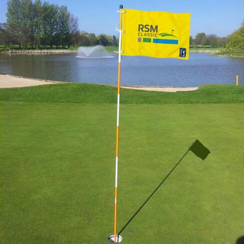 RSM Classic Golf Club Golf Pin Flag Practic Putting Green Golf Flag For Backyard Garden Double-Sewn 420D Nylon Miniature Pin Flag (20"X13" Grommets) in Kuwait