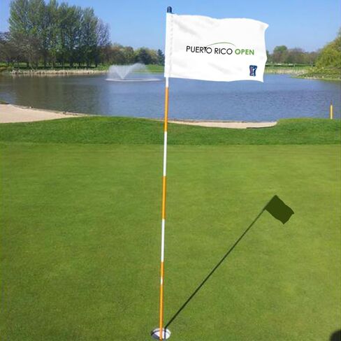 Puerto Rico Open Golf Club Golf Pin Flag Practic Putting Green Golf Flag For Backyard Garden Double-Sewn 420D Nylon Regulation Tube Flag (20"x13") in Kuwait