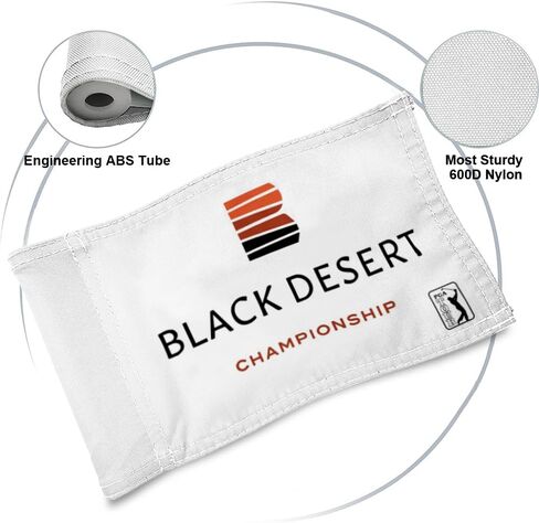 Black Dersert Championship Golf Club Golf Pin Flag Practic Putting Green Golf Flag For Backyard Garden Double-Sewn 420D Nylon Regulation Tube Flag (White, 20"x13") in Kuwait