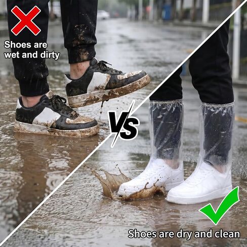 2 Sets Rain Ponchos Disposable & Shoe Covers Waterproof Emergency Clear Rain Poncho with Elastic Shoe Covers for Outdoor Camping Hiking Theme Parks Travel Men Women Daily Use in Kuwait