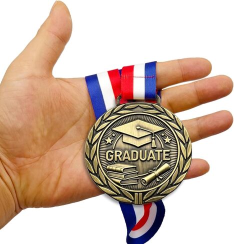 ميدالية التخرج Donrime 2026 - ميداليات ذهبية مقاس 3 بوصات مع أشرطة للرقبة للخريجين، ومكافآت الفصل الدراسي للمعلمين، والمسابقات المدرسية، والأحداث الرياضية in Kuwait