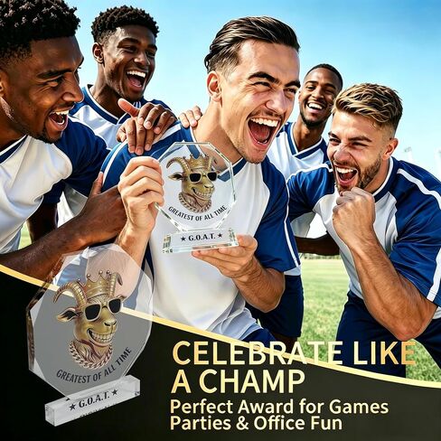 جوائز كأس الماعز - 5 بوصة G.O.A.T. كأس أكريليك لبطل كرة القدم الخيالي، وأفضل لاعب في المكتب، وهدايا الفائز بجائزة أفضل لاعب in Kuwait